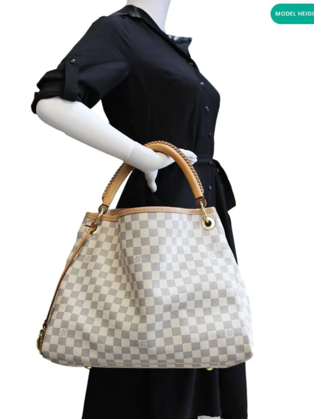 Louis Vuitton  Artsy MM NM Damier Azur Shoulder Bag White